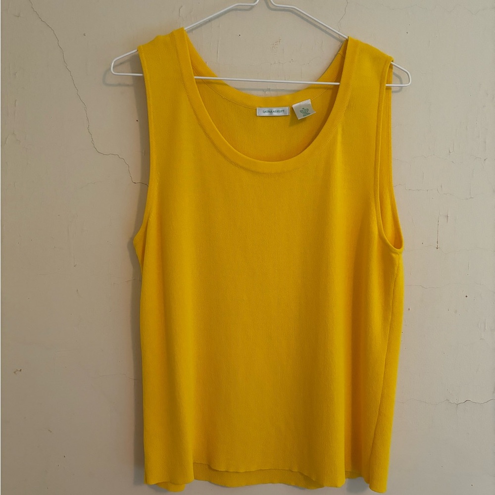 Laura Ashley Yellow Sleeveless Top Size M NWOT